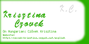 krisztina czovek business card