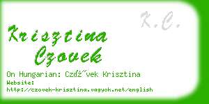 krisztina czovek business card